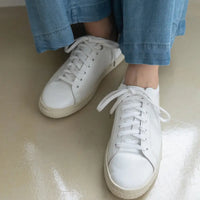 レースアップスニーカー (フェイクレザー)