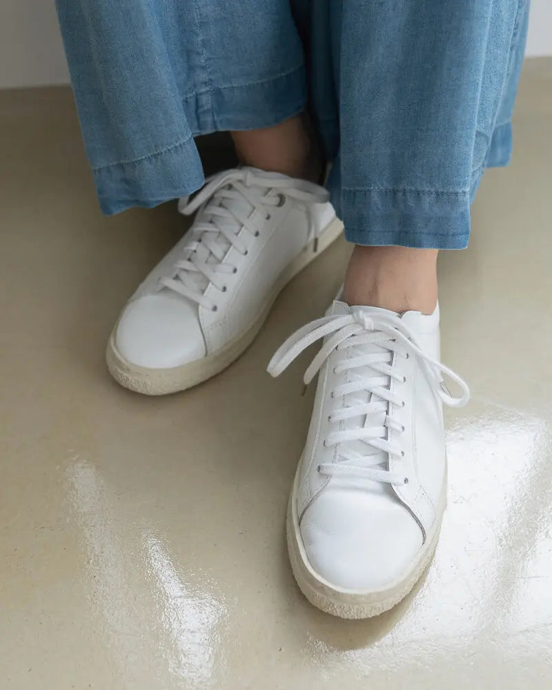 レースアップスニーカー (フェイクレザー)