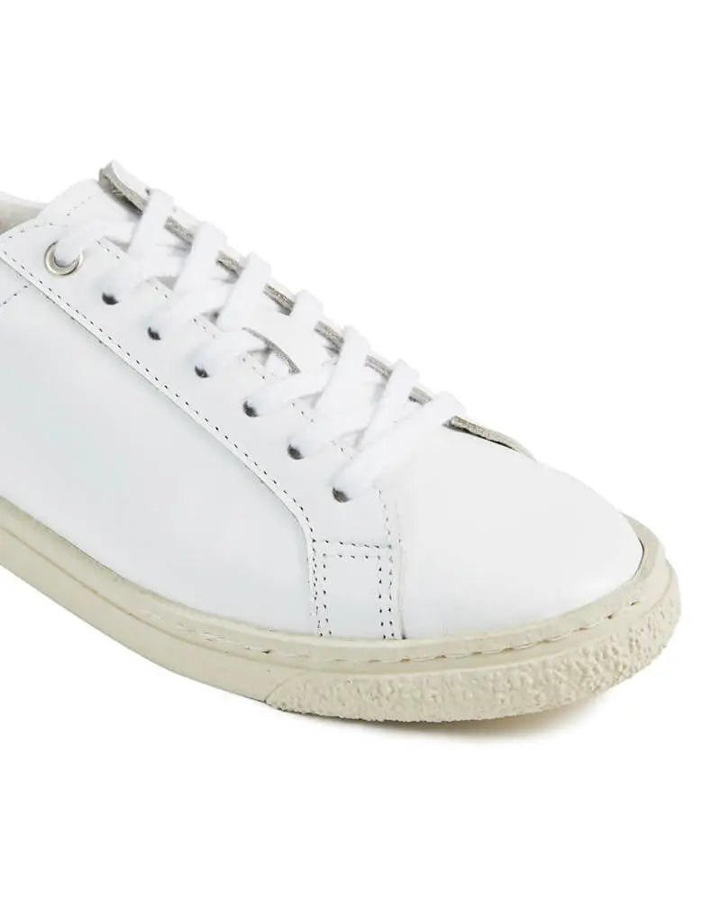 レースアップスニーカー (フェイクレザー)