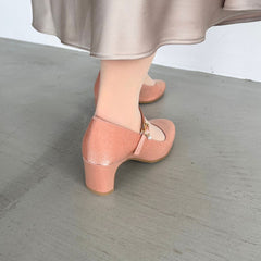 【マシュマロフィット】ビジューストラップパンプス