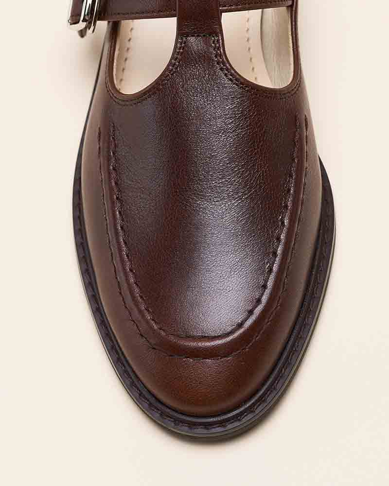 レザーTストラップシューズ