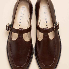 レザーTストラップシューズ