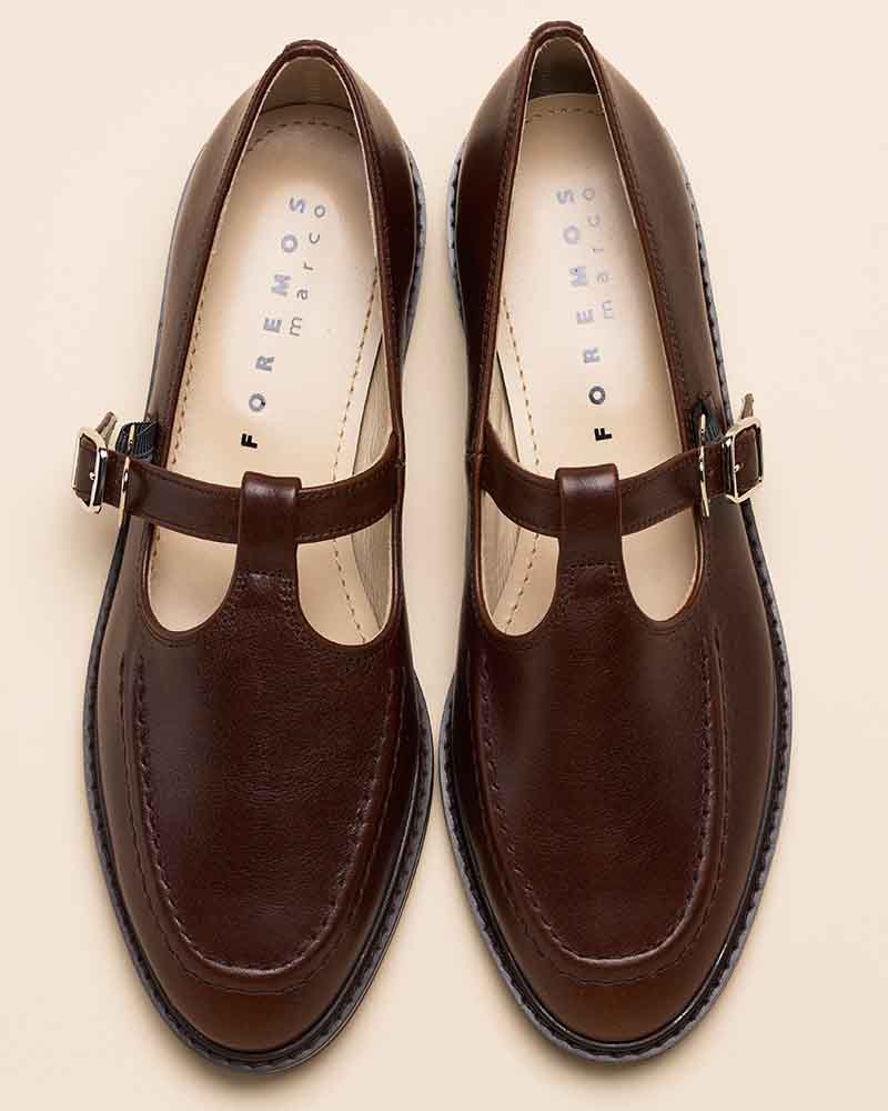 レザーTストラップシューズ