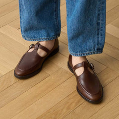 レザーTストラップシューズ