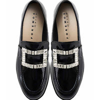 ビジューバックルローファー