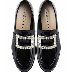 ビジューバックルローファー