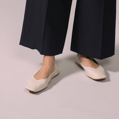 【ウォッシャブル】スクエアフラットシューズ