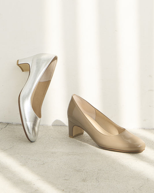 ラウンドプレーンパンプス