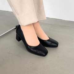 【マシュマロフィット】スクエアトウパンプス