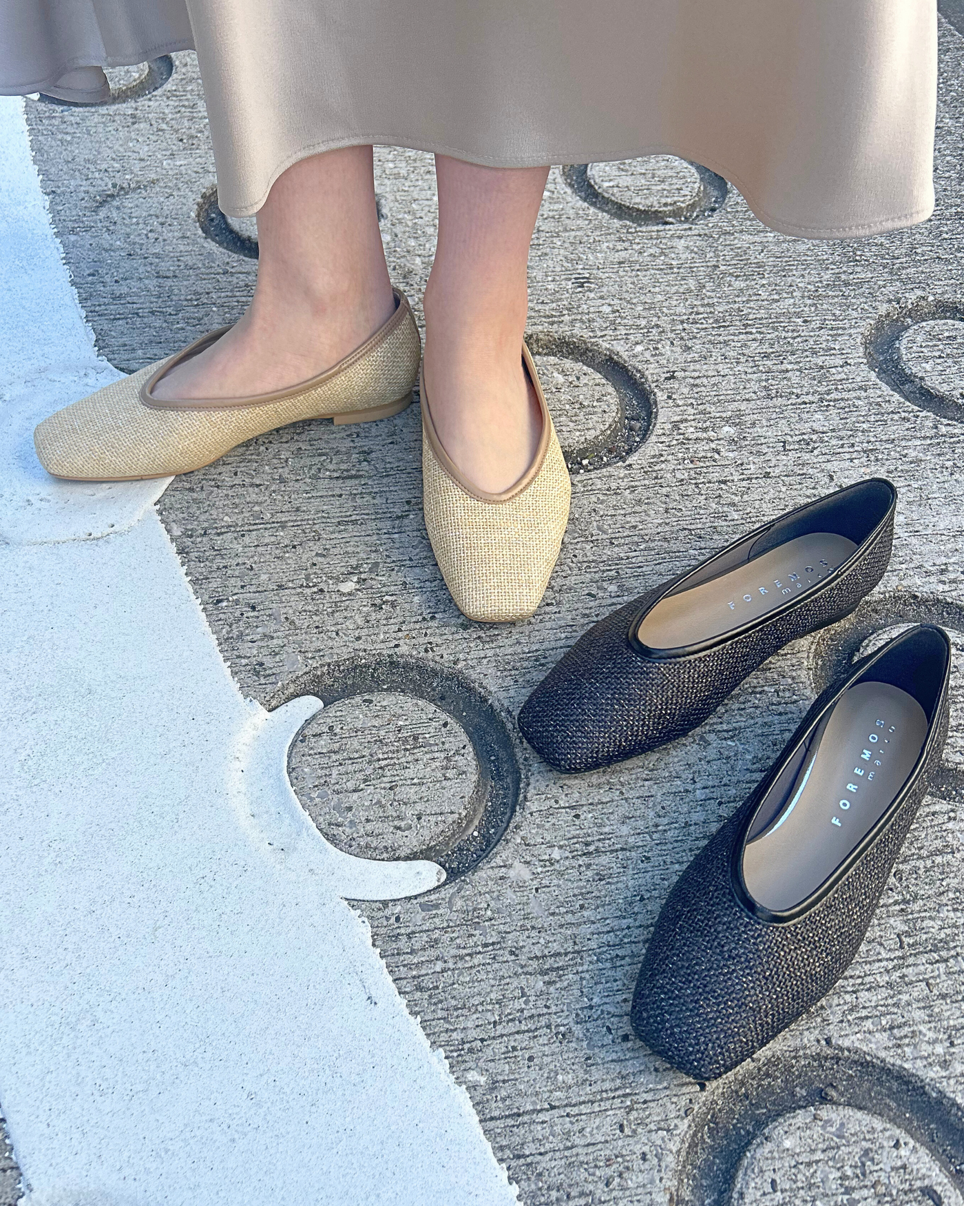 パナマフラットパンプス