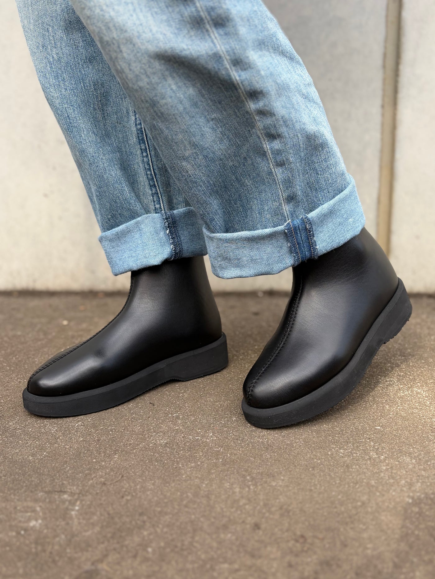 プラットフォームストレッチショートブーツ