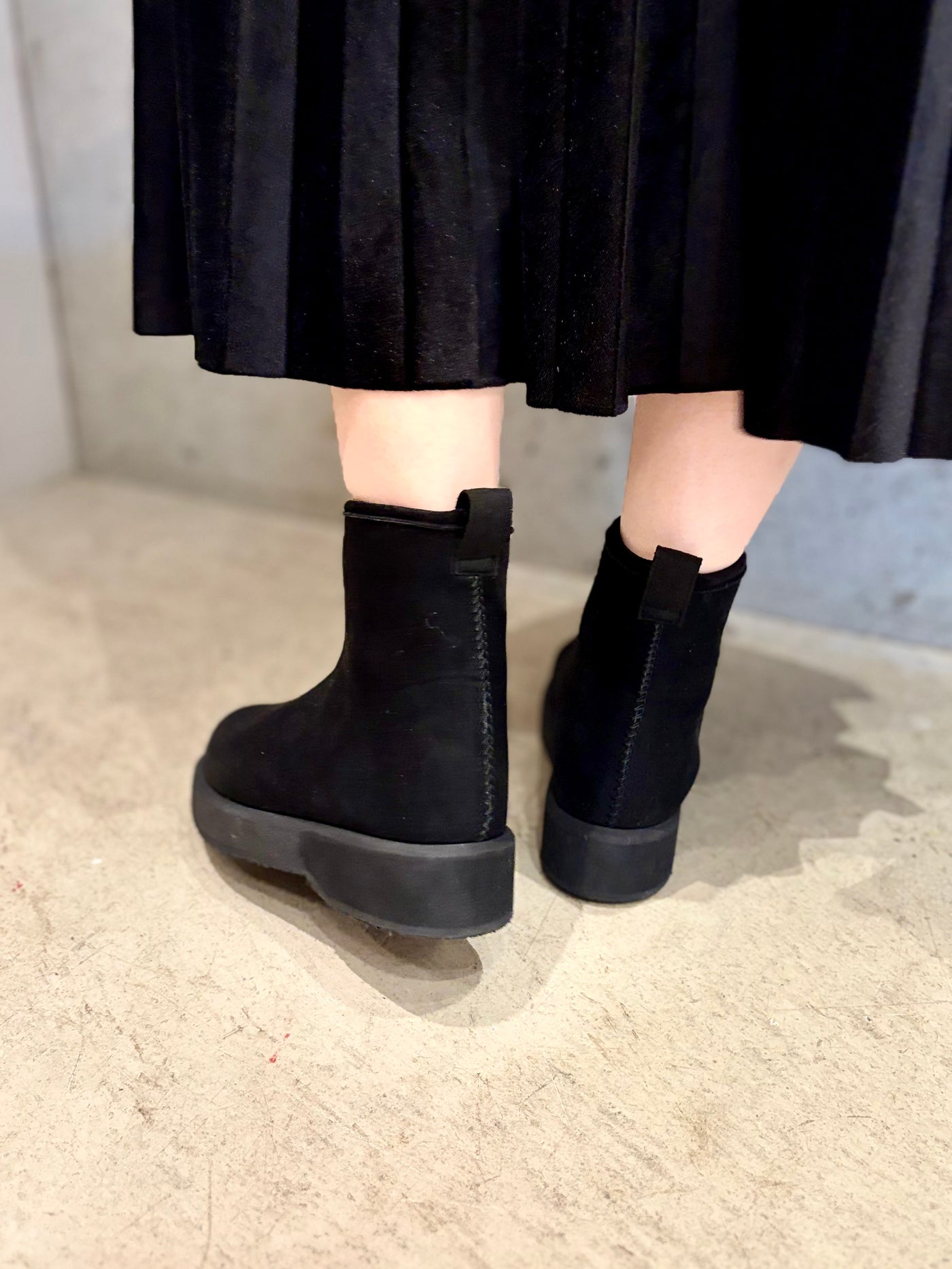 プラットフォームストレッチショートブーツ