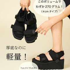 【全方位調節可能】4cmマシュマロフィットサンダル