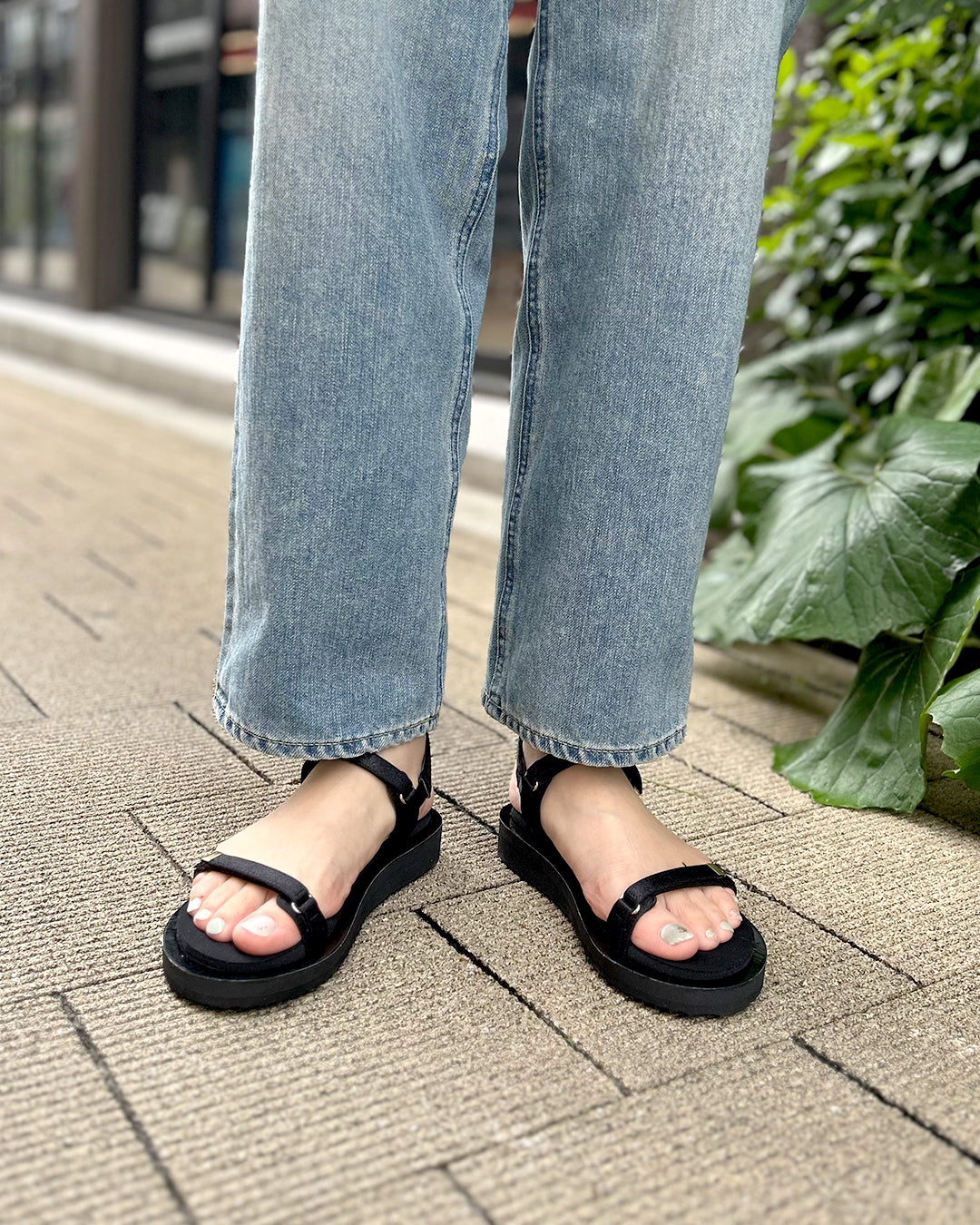 【マシュマロフィット】フラットストラップサンダル