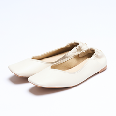 【ウォッシャブル】スクエアフラットシューズ